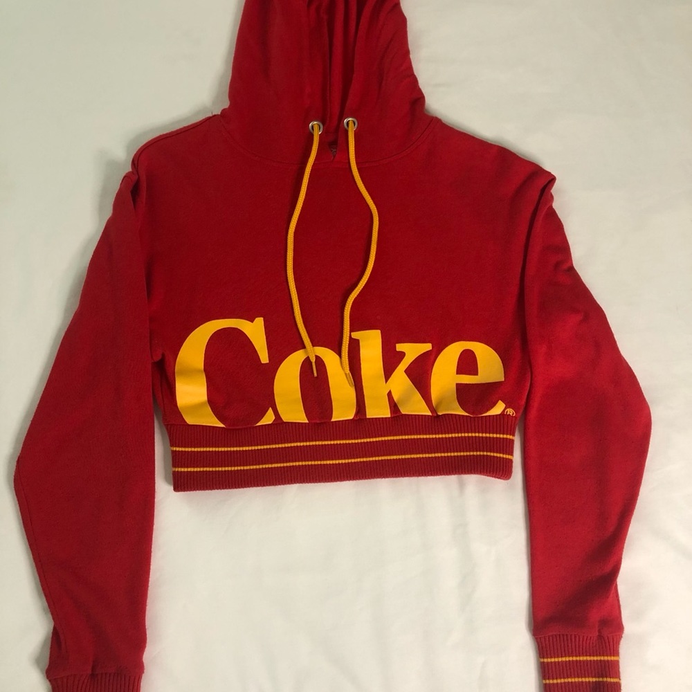 red coca-cola cropped sweater